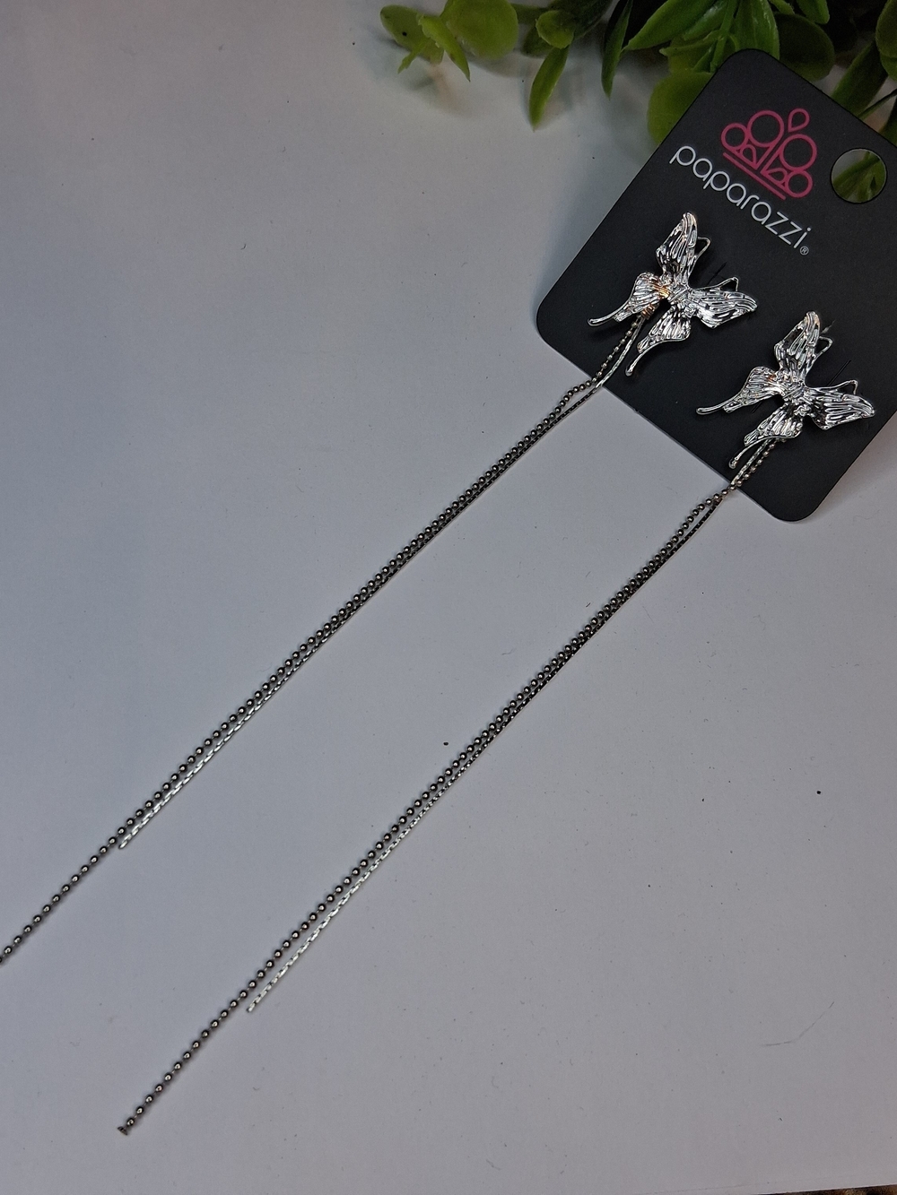 Silver Butterfly Ear Cuff Earrings
